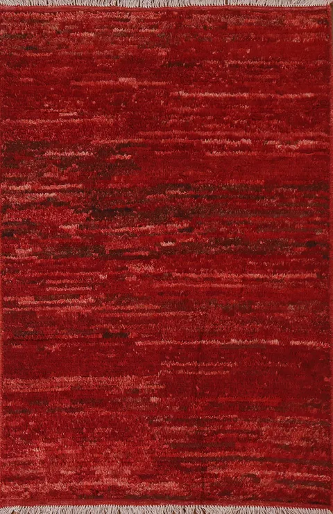Red Moroccan Area Rug 4x6