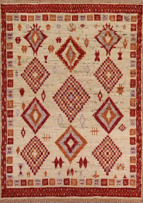 Tribal Moroccan Oriental Area Rug 6x8