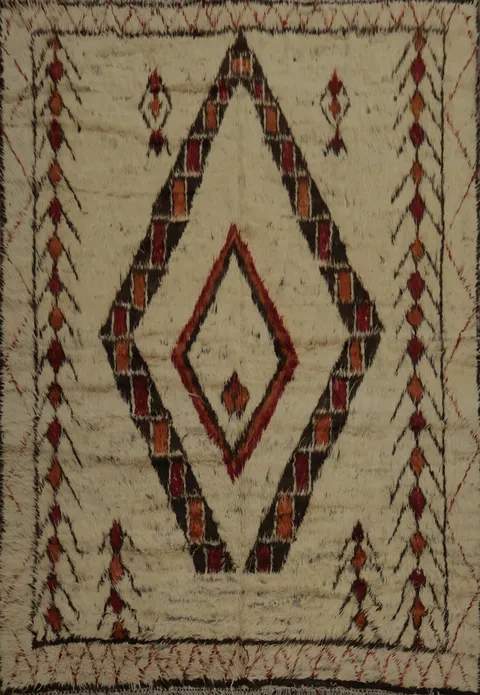Bohemian Elegance with Geometric Moroccan Wool Area Rug 8x10