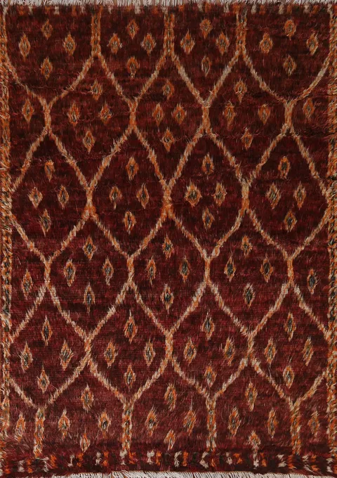 Burgundy Berber Moroccan Area Rug 5x6