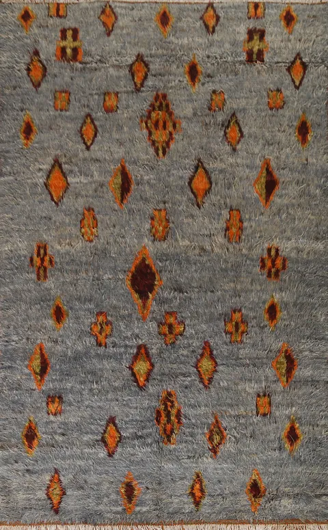 Geometric Moroccan Berber Area Rug 6x10