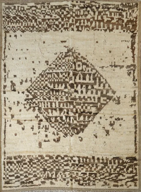 Hand-Knotted Moroccan Oriental Area Rug 6x8