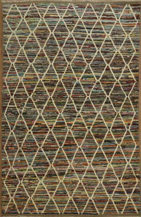 Trellis Moroccan Wool Area Rug 6x10
