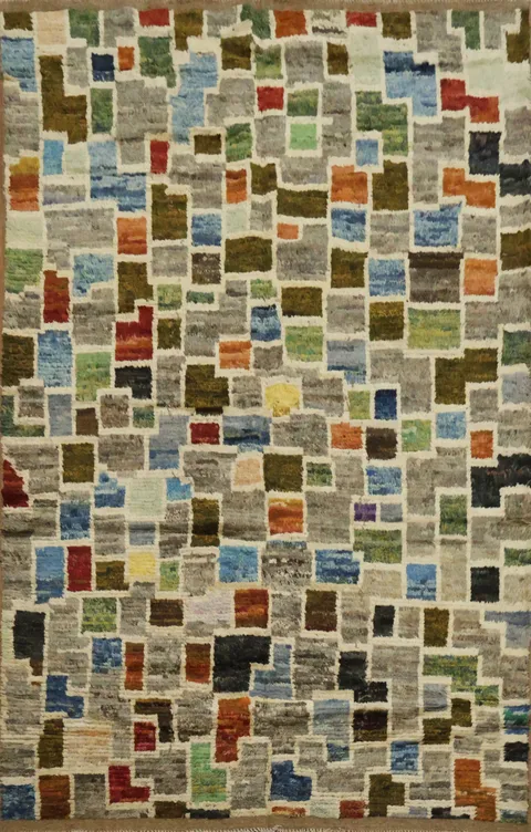 All-Over Wool Moroccan Area Rug 5x8