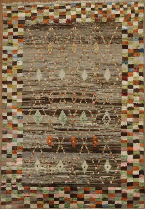 Checkered Moroccan Area Rug 7x10