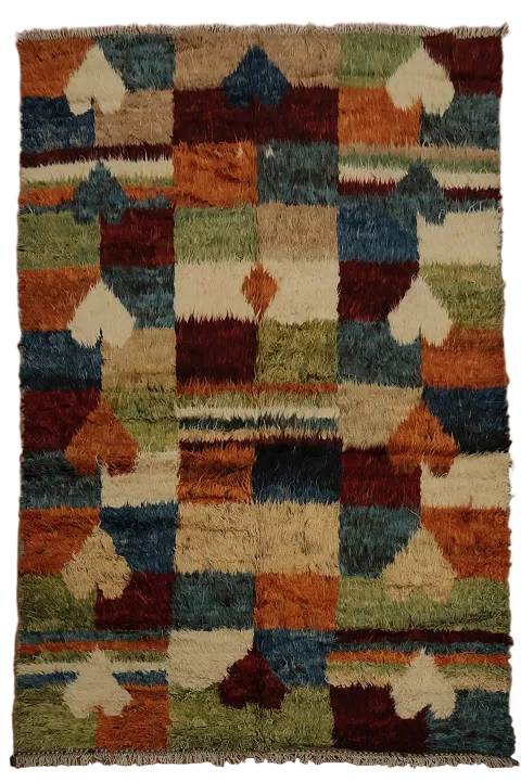 Eye-Catching Moroccan Berber Area Rug 7x10 with Bold Multicolor Patterns