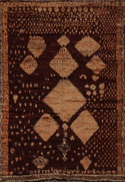 Artisan Made Moroccan Large Area Rug 10x13 in Rich Earthy Hues
