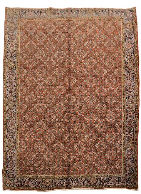 Elegant Vintage Traditional Terracotta Bidjar Persian Rug 7x9 ft