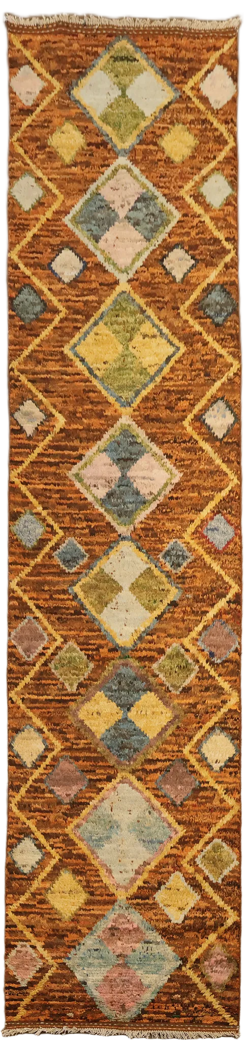 Geometric Moroccan Runner Rug 3x13