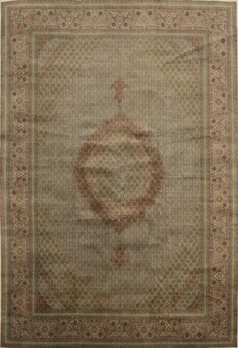 Traditional Hand-Knotted Tabriz Mahi Persian Palace Rug 11 ft x 17 ft