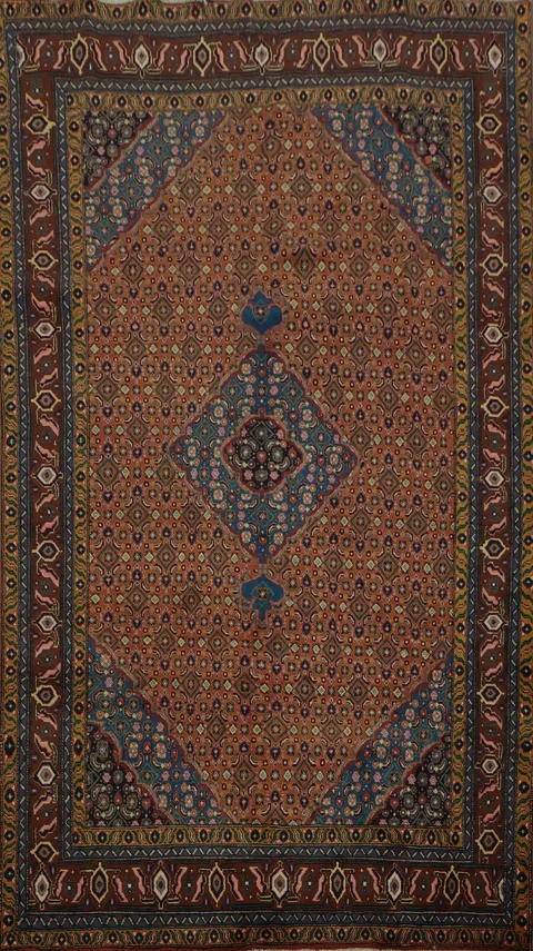 Geometric Wool Ardebil Persian Area Rug 6x10