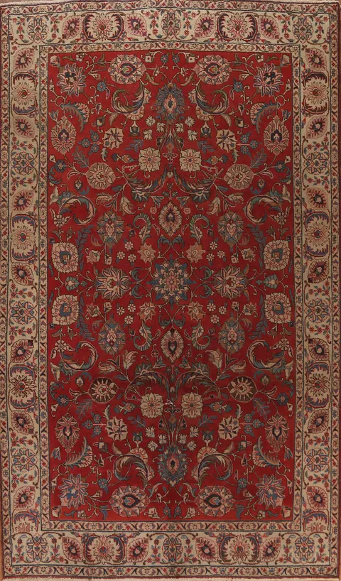 Vintage Floral Tabriz Persian Area Rug 6x10
