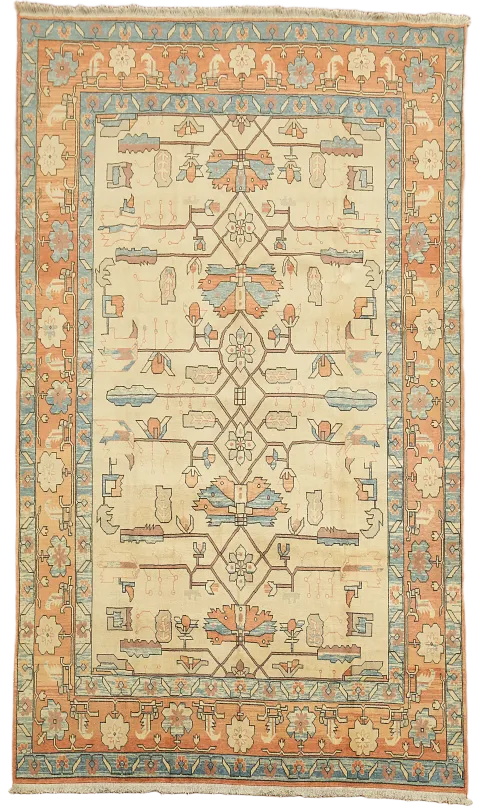 Vegetable Dye Pastel Hues Heriz Serapi Persian Area Rug 8x11