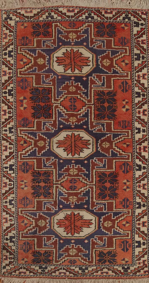 Hand-Knotted Wool Sivas Turkish Rug 3x6