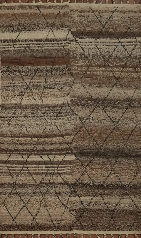 Sophisticated Style Brown Geometric Moroccan Area Rug 6x8