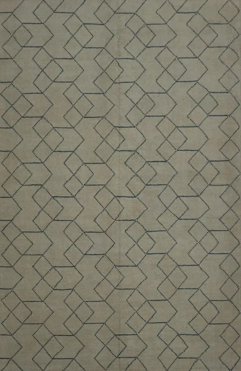 Stylish Moroccan Area Rug 8x10 Featuring Graphic Cube Pattern