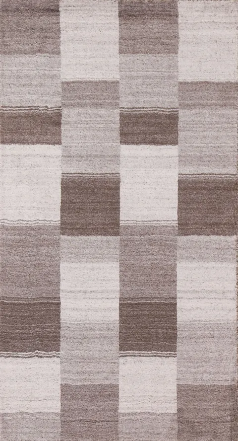 Checkered Gabbeh Wool Area Rug 3x5