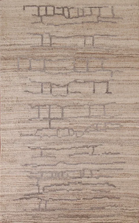 Wool Moroccan Area Rug 5x8