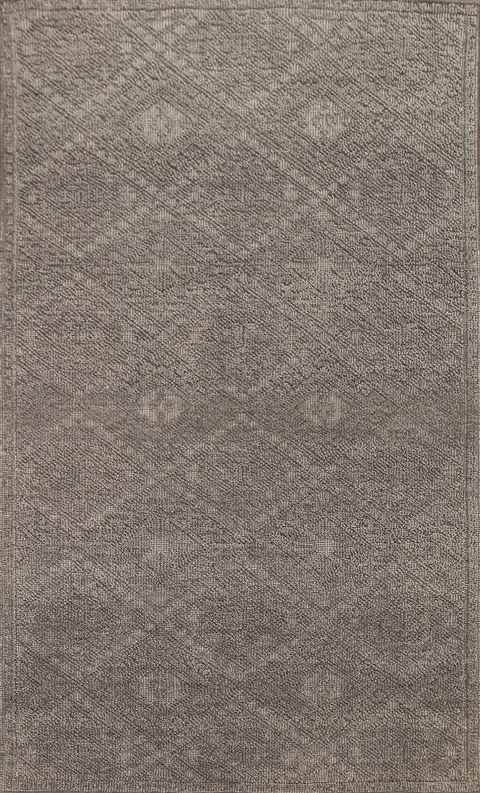 Gray/ Brown Moroccan Wool Area Rug 5x8