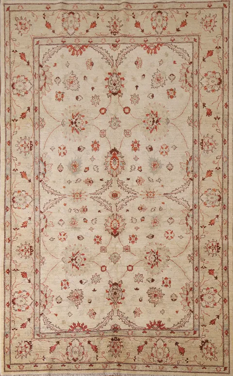 All-Over Floral Peshawar Oriental Area Rug 6x9