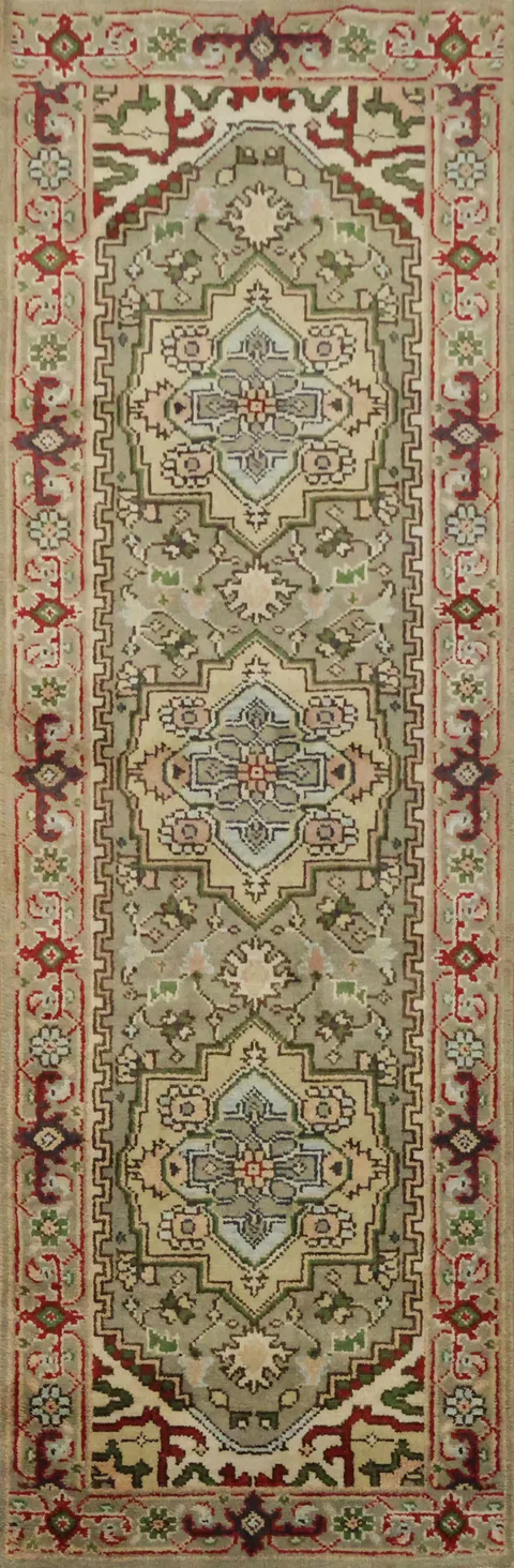 Geometric Heriz Serapi Oriental Runner Rug 3x8
