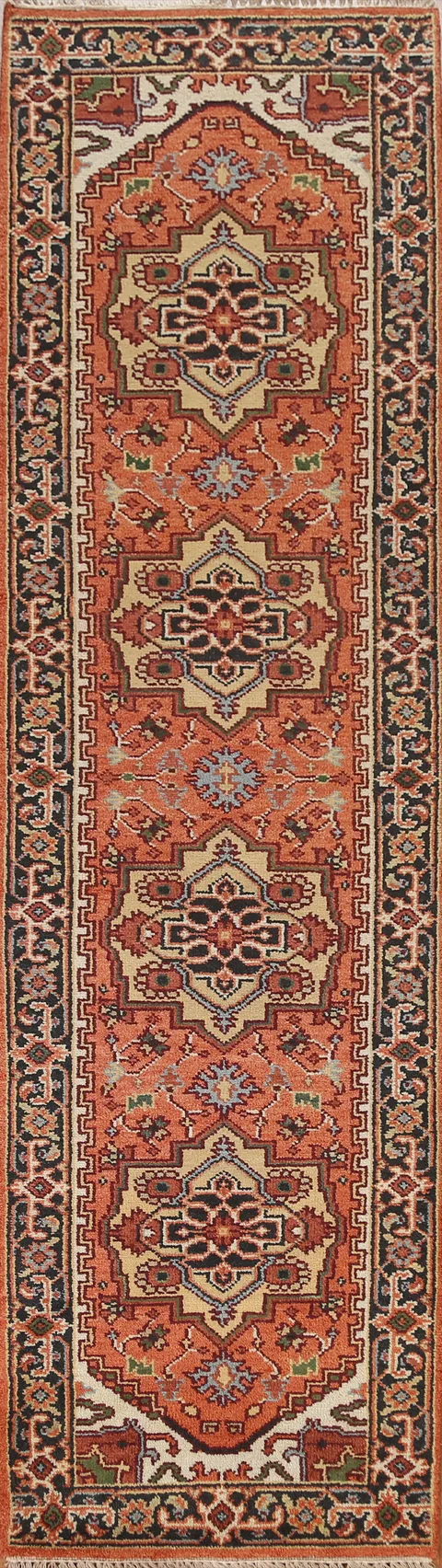 Geometric Heriz Serapi Oriental Runner Rug 3x10