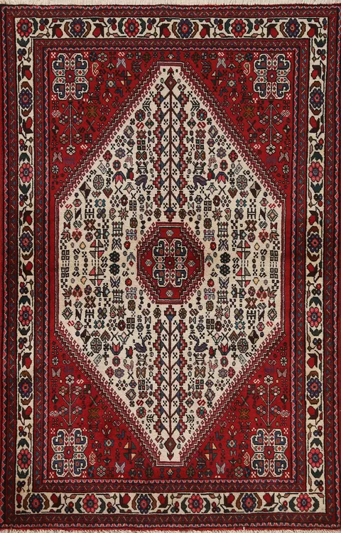 Geometric Wool Abadeh Persian Rug 3x5