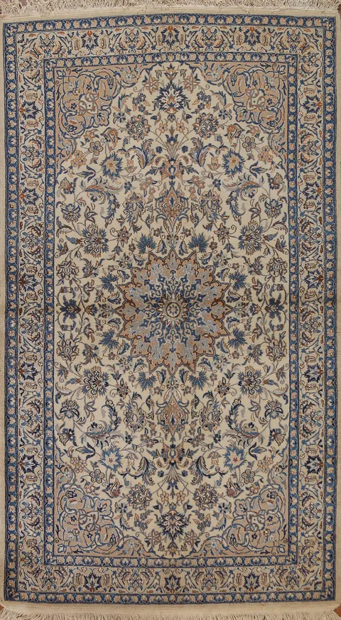 Vegetable Dye Nain Persian Area Rug 4x7