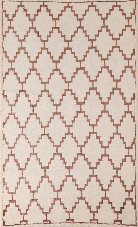 Geometric Moroccan Wool Area Rug 5x8