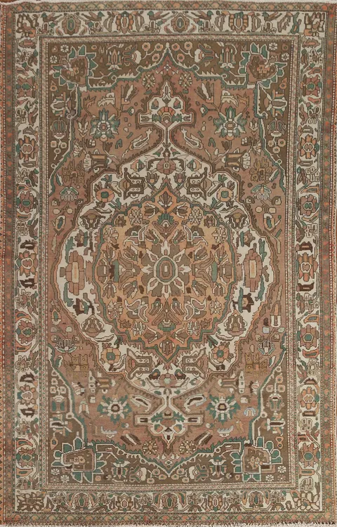 Vintage Wool Bakhtiari Persian Area Rug 7x10