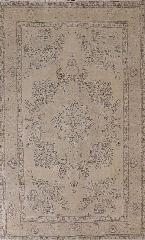 Distressed Tabriz Persian Area Rug 7x10