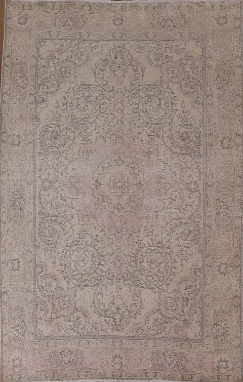 Distressed Tabriz Persian Area Rug 7x10