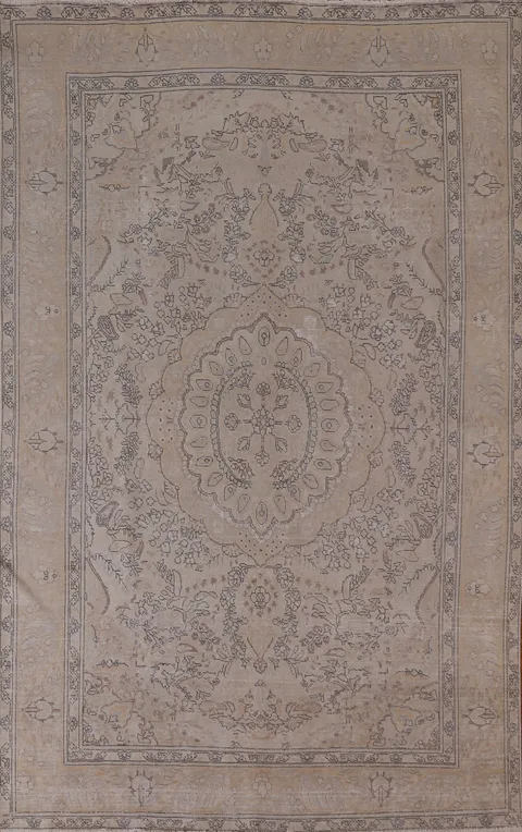 Distressed Tabriz Persian Area Rug 7x10