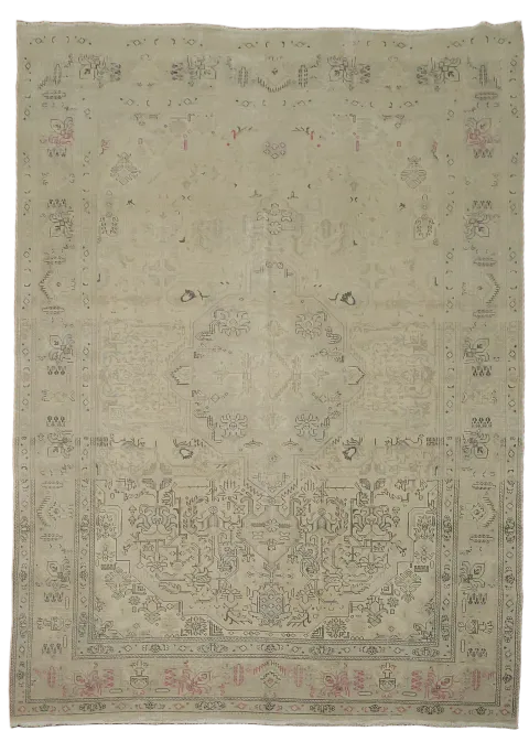 Distressed Tabriz Persian Wool Area Rug 7x10