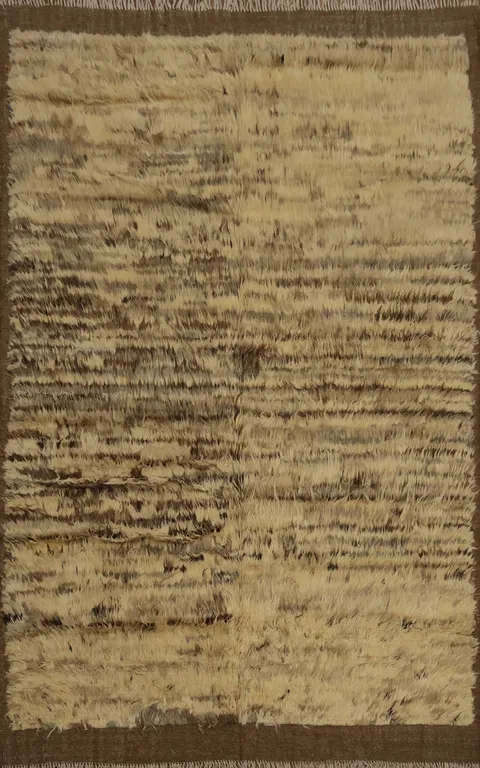 Neutral Tones Cozy and Textural Moroccan Oriental Area Rug 6x8