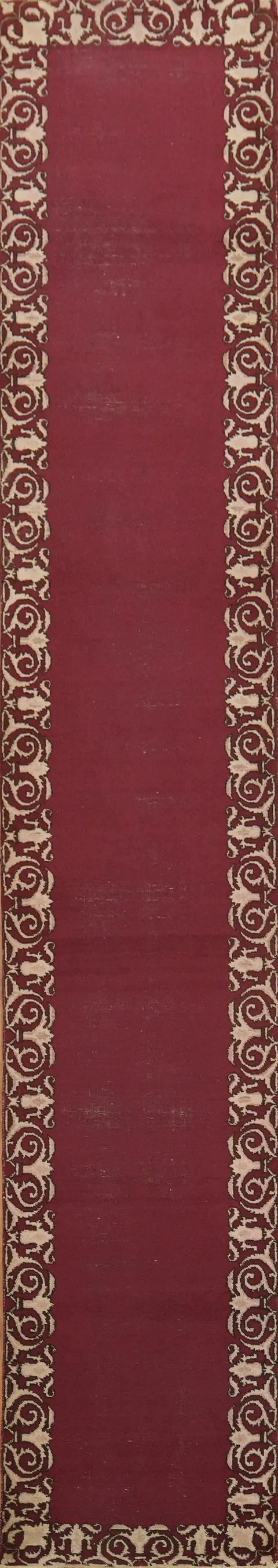 Vintage Bordered Tabriz Runner Rug 3x15