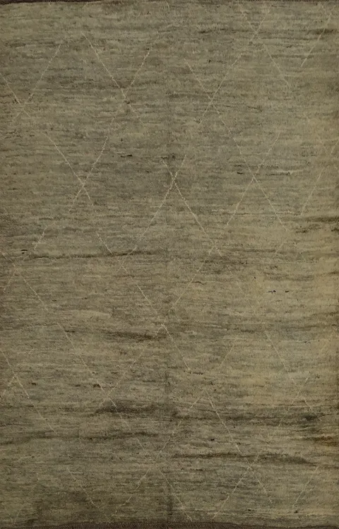 Soft Moroccan Area Rug 7x9 with Delicate Line Accentuation