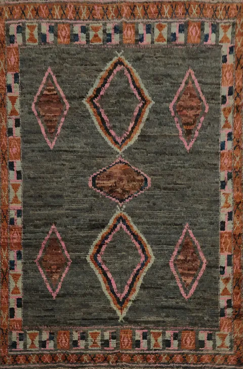 Eclectic Moroccan Area Rug 7x10 with Rich Colors and Tribal Influences