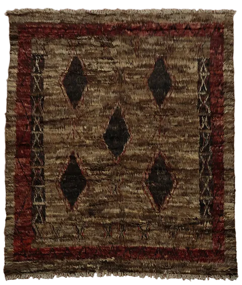 Earth-Toned Berber Moroccan Area Rug 8x10 with Classic Rustic Elements