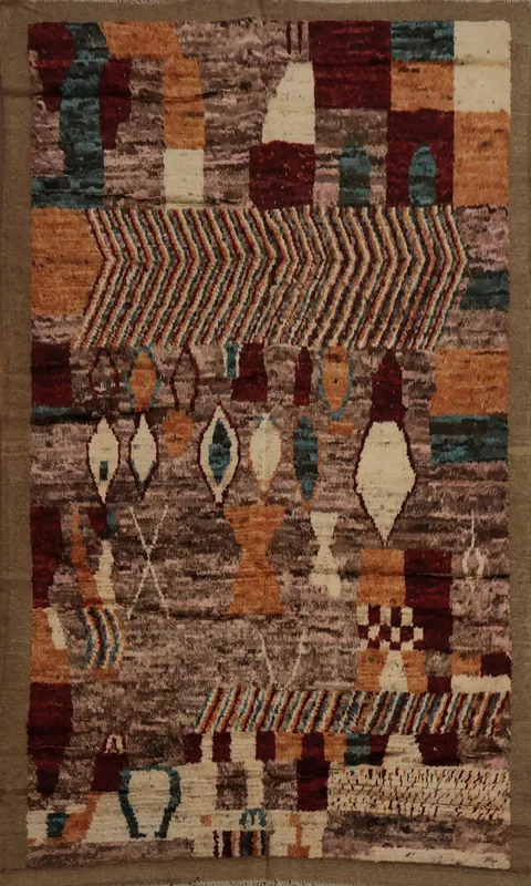 Bold Style Multicolored Geometric Moroccan Area Rug 6x8