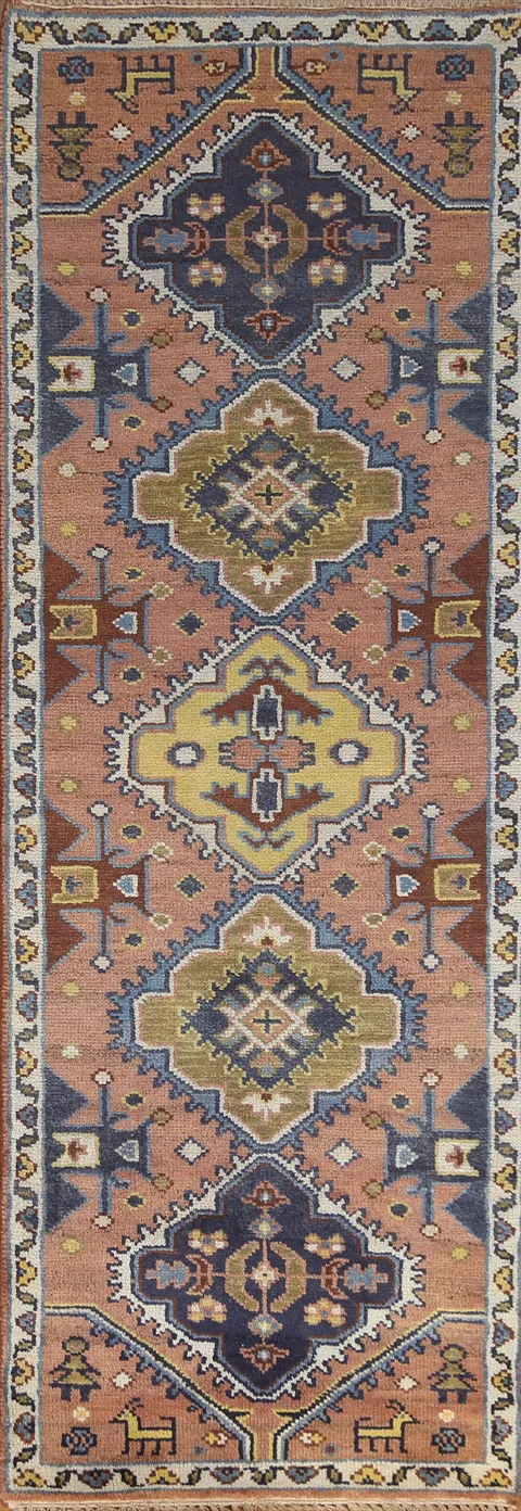 Geometric Heriz Serapi Runner Rug 3x8