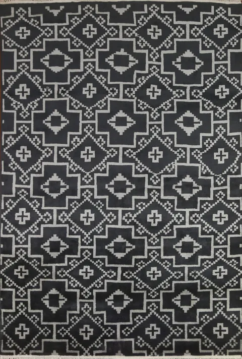 Geometric Gabbeh Black Area Rug 8x10