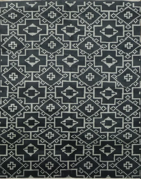 Geometric Gabbeh Black Area Rug 8x10