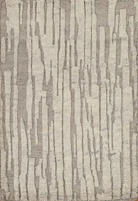 Hand-Knotted Moroccan Oriental Wool Rug 2x3
