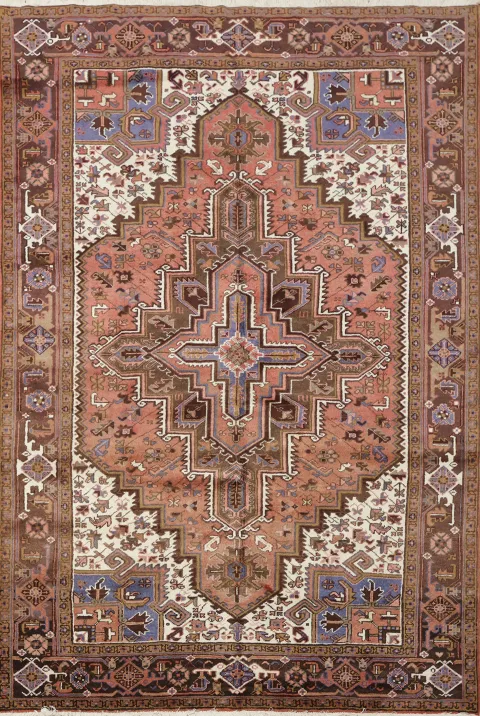 Vintage Wool Heriz Persian Area Rug 7x10