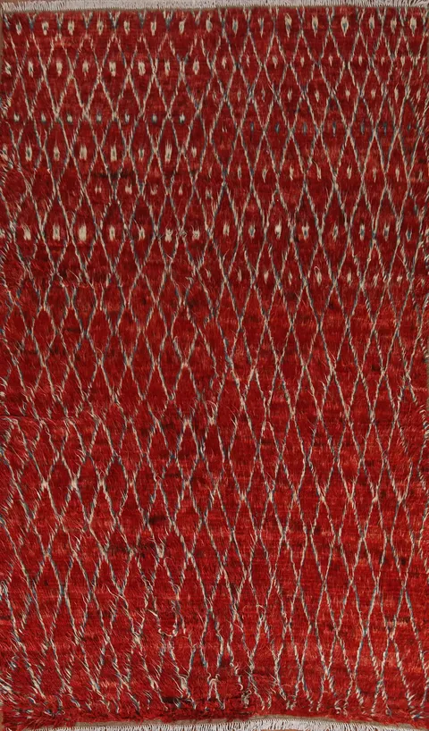 Trellis Moroccan Red Area Rug 7x10