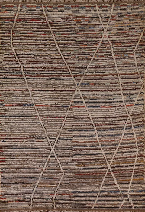 Handmade Wool Moroccan Area Rug 6x8