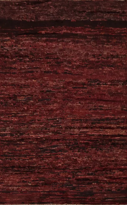Handcrafted Moroccan Area Rug 7x10 in Vibrant Burgundy Tones