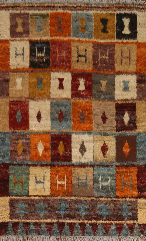 Multi-Color Moroccan Berber Area Rug 5x8