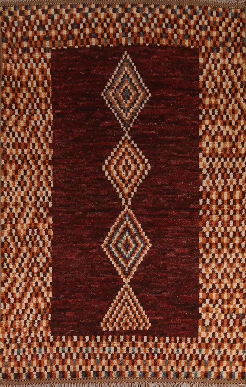 Checkered Moroccan Oriental Area Rug 6x8